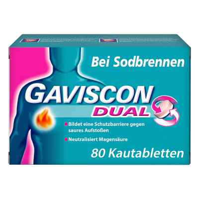 GAVISCON Dual Kautabletten mit Zweifachwirkung gegen Sodbrennen 80 stk von Reckitt Benckiser Deutschland GmbH PZN 15865585