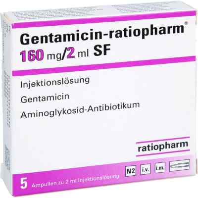 Gentamicin ratiopharm 160mg/2ml iniecto lsg.sf Ampullen