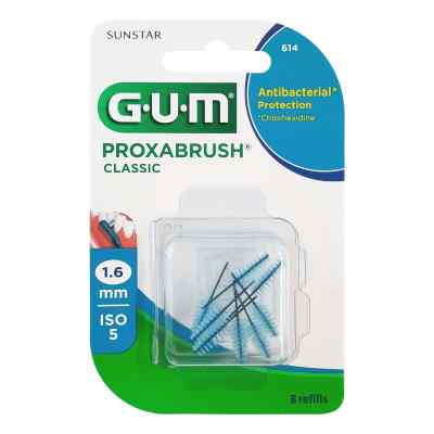 GUM PROXABRUSH CLASSIC Ersatzbürsten 1,6 mm blau (Tanne)  8 stk von Sunstar Deutschland GmbH PZN 11347936
