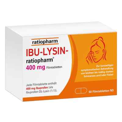 IBU LYSIN ratiopharm 400 mg Filmtabletten 50 stk von ratiopharm GmbH PZN 16197884