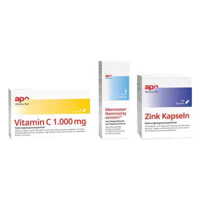 Immunsystem Sparset-Vitamin C + Zink + befeuchtendes Nasenspray 1 Pck von apo.com Group GmbH PZN 08102223