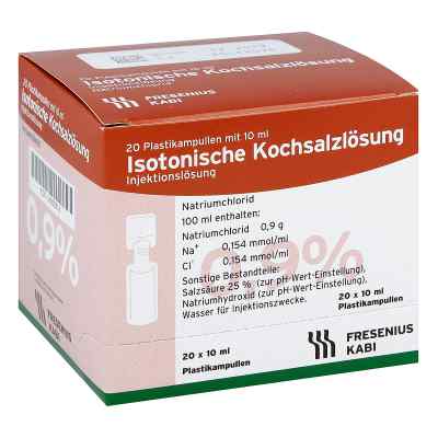 Kochsalzlösung 0,9% Pl. Fresenius iniecto -/inf.-lsg. 20X10 ml von Fresenius Kabi Deutschland GmbH PZN 06605514