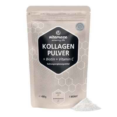 Kollagen Pulver + Biotin + Vitamin C 480 g von Vitamaze GmbH PZN 19690958