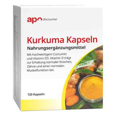 Kurkuma Kapseln mit Vitamin D3 von apodiscounter 120 stk von apo.com Group GmbH PZN 16930089