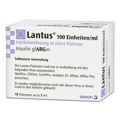 Lantus 100 Einheiten/ml Injektionslösung in Patrone 3ml 10X3 ml von Sanofi-Aventis Deutschland GmbH PZN 05387788
