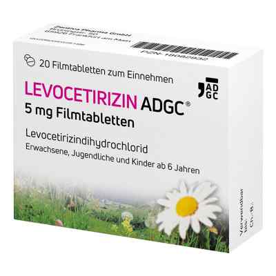 Levocetirizin ADGC 5 mg Filmtabletten 20 stk von Zentiva Pharma GmbH PZN 18082932