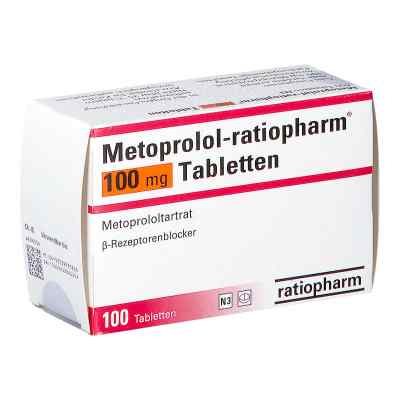 Metoprolol-ratiopharm 100mg 100 stk von ratiopharm GmbH PZN 03953522