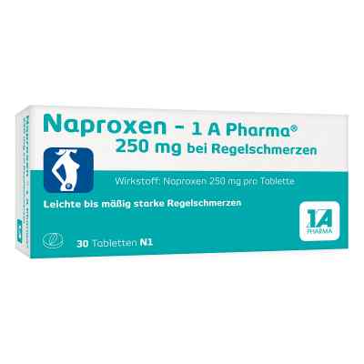 Naproxen-1A Pharma 250mg bei Regelschmerzen 30 stk von 1 A Pharma GmbH PZN 09245022