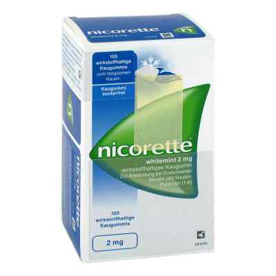 Nicorette Kaugummi 2 mg whitemint 105 stk von kohlpharma GmbH PZN 14358774