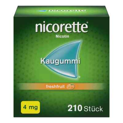 Nicorette Kaugummi 4 mg freshfruit 210 stk von Johnson & Johnson GmbH (OTC) PZN 18379804
