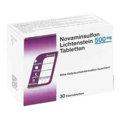 Novaminsulfon Lichtenst.500 mg Filmtabletten 30 stk von Zentiva Pharma GmbH PZN 00262467