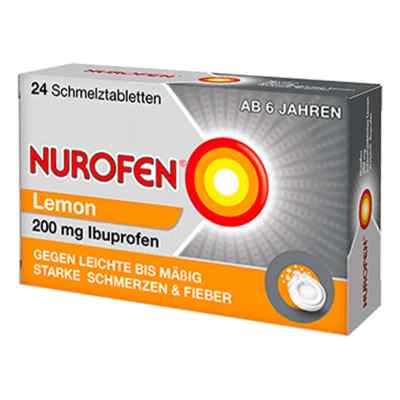 NUROFEN 200 mg Ibuprofen Schmelztabletten Lemon 24 stk von Reckitt Benckiser Deutschland Gm PZN 11550548