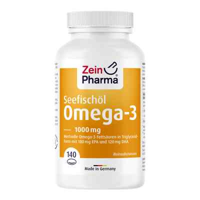 Omega-3 1000 mg Seefischöl Softgelkapseln hochdo. 140 stk von ZeinPharma Germany GmbH PZN 13721801