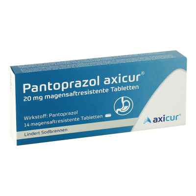 Pantoprazol axicur 20 mg magensaftresistent Tabletten 14 stk von  PZN 14293477
