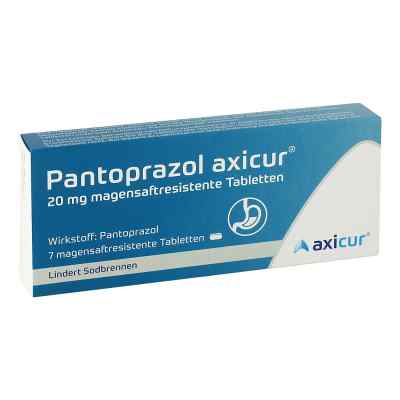 Pantoprazol axicur 20 mg magensaftresistent Tabletten 7 stk von  PZN 14293460
