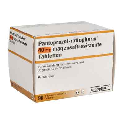 Pantoprazol-ratiopharm 40mg 98 stk von ratiopharm GmbH PZN 01175368