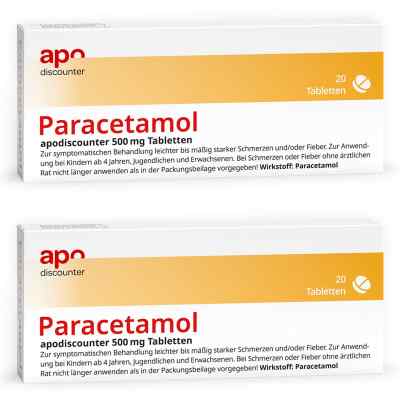 Paracetamol 500 mg Tabletten von apodiscounter 2x20 stk von Fairmed Healthcare GmbH PZN 08102762