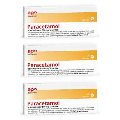 Paracetamol 500 mg Tabletten von apodiscounter 3x20 stk von Fairmed Healthcare GmbH PZN 08102763