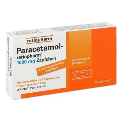Paracetamol ratiopharm 1000mg Zäpfchen 10 stk von ratiopharm GmbH PZN 03953611