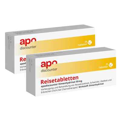 Reisetabletten Dimenhydrinat 50 mg Tabletten gegen Reiseübelkeit 2x20 stk von Apotheke im Paunsdorf Center PZN 08101958