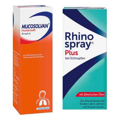 Rhinospray plus bei Schnupfen + Mucosolvan Hustensaft 30mg 5ml S