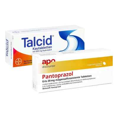 Talcid bei Sodbrennen + Pantoprazol Eris 20 mg TMR von apo-disco 1 stk von  PZN 08102033