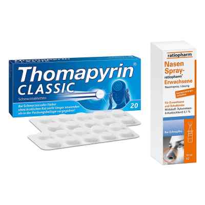 Thomapyrin Classic (20stk) und Nasenspray ratiopharm (15ml) 1 Pck von  PZN 08102601