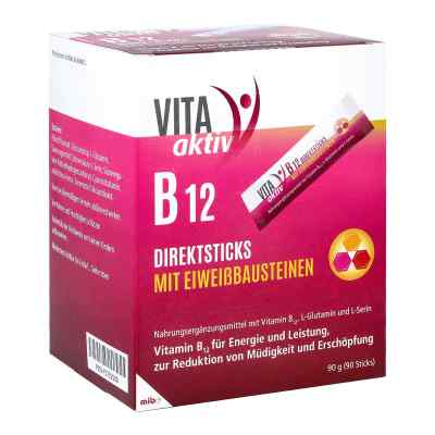 Vita Aktiv B12 Direktsticks mit Eiweissbausteinen 90 stk von MIBE GmbH Arzneimittel PZN 15735500