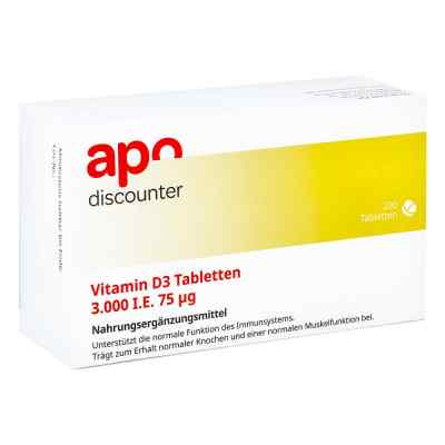 Vitamin D3 Tabletten 3000 I.e. 75 [my]g von apo-discounter 200 stk von Apologistics GmbH PZN 16511056