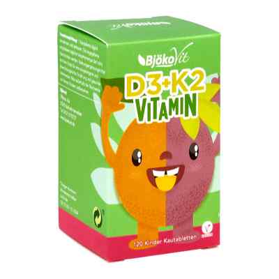 Vitamin D3+k2 Kinder Kautabletten vegan 120 stk von BjökoVit PZN 14854326