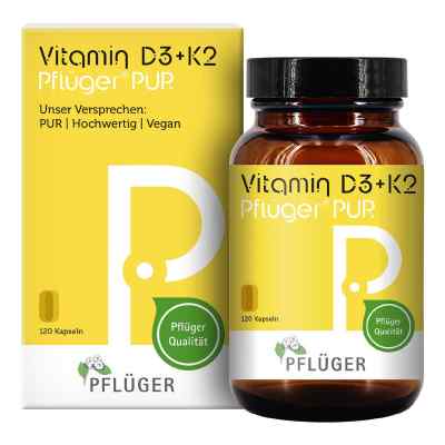 Vitamin D3+K2 Pflüger PUR 1.000 I.E./75 mg Kapseln 120 stk von Homöopathisches Laboratorium Ale PZN 19160841