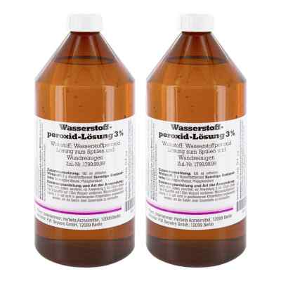 Wasserstoffperoxid Lösung 3% 2x1000 ml von P.W. Beyvers GmbH PZN 08105866
