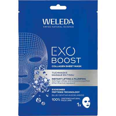 Weleda Exo Boost Collagen Tuchmaske Blauer Enzian 20 ml von WELEDA AG PZN 20105847