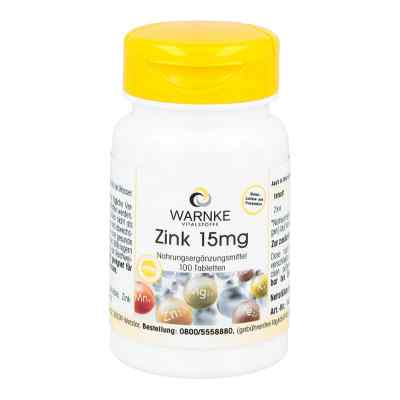 Zink 15 mg Tabletten 100 stk von Warnke Vitalstoffe GmbH PZN 01355188