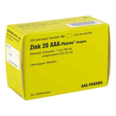 Zink 20 AAA-Pharma 100 stk von AAA - Pharma GmbH PZN 00790077