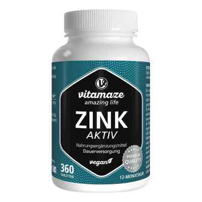 Zink Aktiv 25 Mg Hochdosiert Vegan Tabletten 360 stk von Vitamaze GmbH PZN 19176428