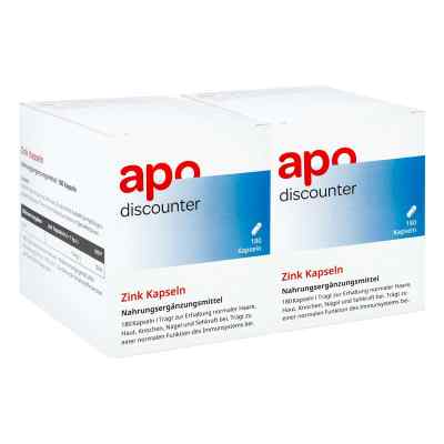 Zink Kapseln 15 mg von apo-discounter 2x180 stk von Apologistics GmbH PZN 08101944