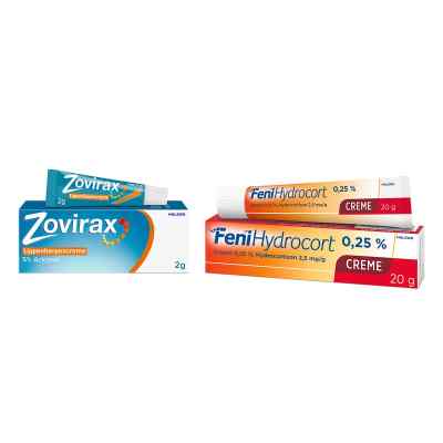 Zovirax Lippenherpescreme 2g + Fenihydrocort Creme 0,25 % 20g