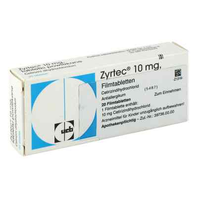 Zyrtec Filmtabletten 20 stk von kohlpharma GmbH PZN 04967029