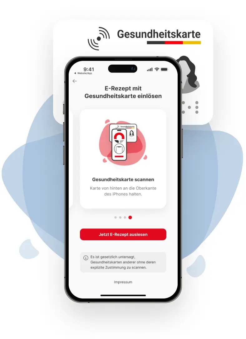 Elektronische Gesundheitskarte auf Smartphone für App-Nutzung